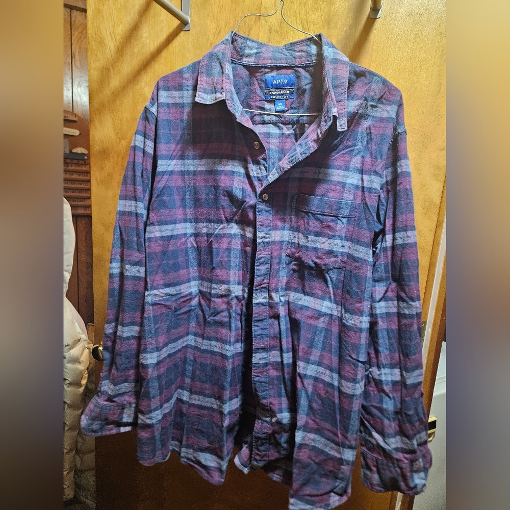 Mens Apt.9 Standard Fit Premier Flex 1XB Casual Button Down Shirt